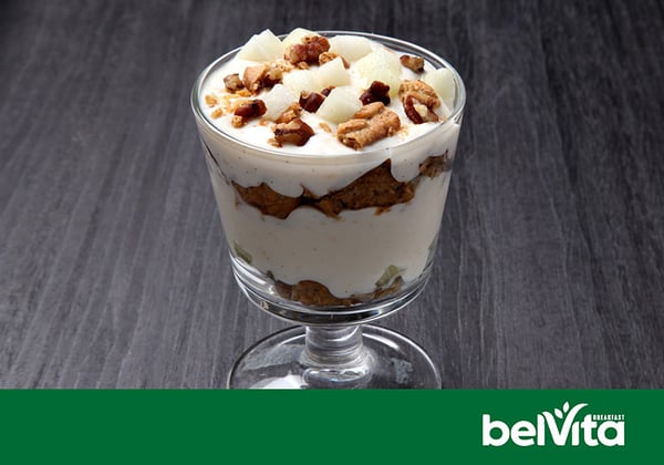 Yogurt & Melon Parfait with BELVITA Breakfast Biscuits