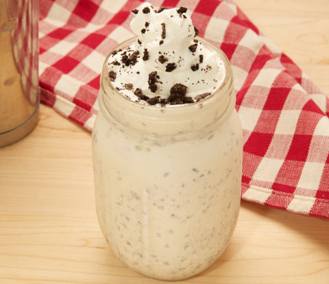 Peanut Butter Milkshake made with OREO Cookie Pieces
